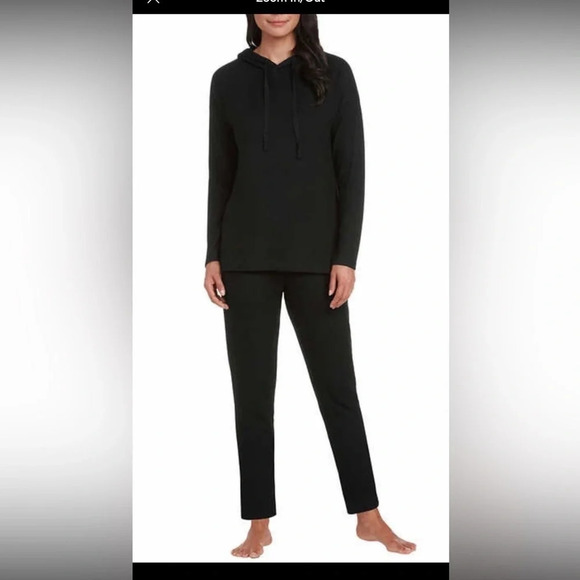 Max & Mia Women's 2 Piece Live In Lounge Set Pullover Hoodie Small Black - Picture 2 of 9